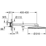 Grohe Rainshower SmartActive 310 Hoofddoucheset 43cm 2 Straalsoorten Supersteel