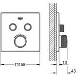 Grohe - Grohtherm SmartControl Thermostat mit zwei Absperrventilen,