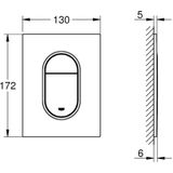 GROHE Arena Cosmopolitan S Bedieningspaneel Toilet - Verticaal - Dual Flush - Geborsteld warm sunrise (mat brons) - Slank formaat