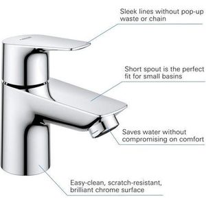 Grohe - BauEdge Standventil XS-Size Einlochmontage, Chrom, EcoJoy Mousseur 5,7l/min