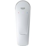 Grohe BauEco 1-Loch-Einhand-Waschtischbatterie Chrom, S-Size, glatter Körper, mit Temperaturbegrenzer, EcoJoy, 7l/min, 1 1/4"