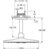 Grohe Rainshower Hoofddouche+arm Vierkant Cool Sunrise Geborsteld