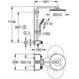 GROHE Euphoria SmartControl 310 Regendouche - ø 31cm - CoolTouch - FastFixation - cool sunrise geborsteld - 26507GN0