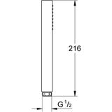 GROHE Euphoria Cube+ handdouche metaal 1 straalsoort, 9.5l/min. hard graphite 27888A00