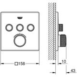 Grohe - Grohtherm SmartControl Thermostat mit drei Absperrventilen,