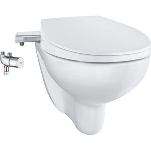 GROHE Bau 3-in-1 Toilet met handmatige bidetzitting - Met deksel - Softclose - Randloze wc - Incl. thermostaat