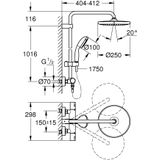 Grohe Vitalio Start 250 - Badkamer - regendouche met thermostaatkraan