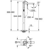 GROHE Eurocube Freestander Badkraan - Brushed Hard Graphite - Inclusief Douchehouder en Handdouche
