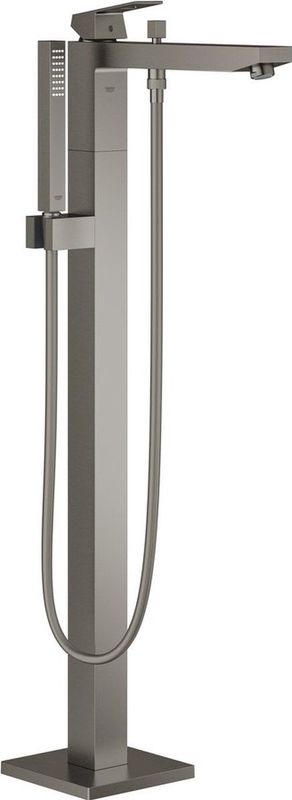 GROHE Eurocube Freestander Badkraan - Brushed Hard Graphite - Inclusief Douchehouder en Handdouche