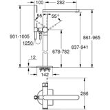 GROHE Plus Badmengkraan - Vrijstaand - met Handdouche - Hard Graphite Geborsteld - 23846AL3