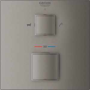 Grohtherm Cube Thermostatische Badkraan - Opbouwdeel -  Hard Graphite - 24155AL0