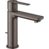 GROHE Lineare waterbesparende wastafelkraan s-size met waste brushed hard graphite