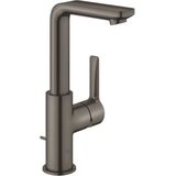 GROHE Lineare waterbesparende wastafelkraan l-size met waste met draaibare gegoten uitloop brushed hard graphite 23296AL1