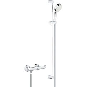 GROHE Grohtherm-800 Cosmopolitan met douchekraan thermostatisch m. koppelingen HOH=15cm glijstang 90cm handdouche 2 standen chroom 34769000