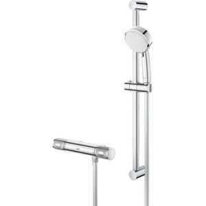 Grohe Grohtherm-1000 Performance Renovatieset - thermostatisch zonder koppelingen - 12cm - incl. glijstang en hoofddouche - 34786000