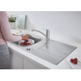 GROHE K500 Roestvrijstalen spoelbak met korfplug, 31563SD1