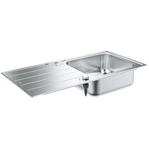 GROHE K500 spoelbak met afdruipgedeelte 1000 x 500 mm 1 bak 450 x 400 x 180 mm omkeerbaar roestvrij staal kleur RealSteel 31563SD1