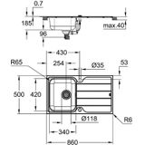 GROHE K500 Roestvrijstalen spoelbak met korfplug, 31571SD1