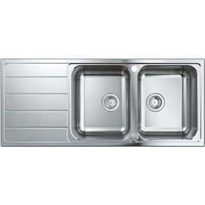 GROHE K500 Roestvrijstalen spoelbak met korfplug, 31588SD1