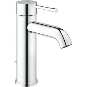 Grohe Essence 1-Loch-Einhand-Waschtischbatterie S-Size, Chrom, Zugstangen-Garnitur, Verstellbarer Mousseur, 5l/min