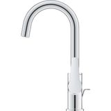 Grohe Start QuickFix Eengreepsmengkraan L (hoge C-uitloop draaibaar, automatische afvoer, lager waterverbruik, snelle installatie, hoogte 311 mm), chroom, 24203002