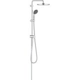 GROHE Vitalio Start 250 - Flex douchesysteem met omvormer (rond 250 mm 2-spuithoofddouche, handdouche 100 mm, waterbesparende technologie, douchearm 39 cm, doucheslang 1,5 m), Chroom, 26817000