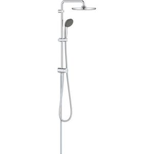 GROHE Vitalio Start 250 - Flex douchesysteem met omvormer (rond 250 mm 2-spuithoofddouche, handdouche 100 mm, waterbesparende technologie, douchearm 39 cm, doucheslang 1,5 m), Chroom, 26817000