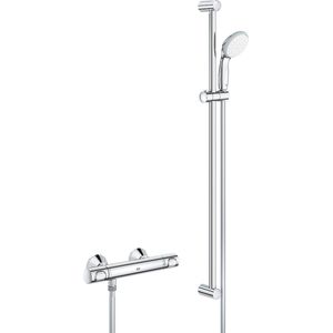 GROHE- 34842000 Precision Flow Thermostatische douchemengkraan 150mm hartafstand met douchegarnituur - glijstang 900mm - chroom