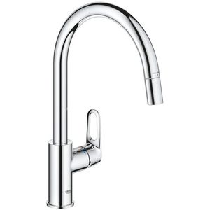 Grohe - Bauflow - Keukenmengkraan - C-vormige Uitloop - Uittrekbare Mousseur