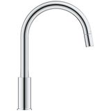 Grohe Start Edge Keukenkraan - 1-gats - hoge draaibare uittrekbare uitloop - voorsprong 21.5cm - gesloten greep - chroom 30550000