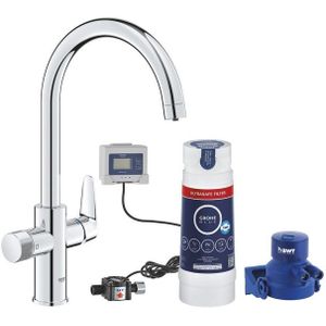 GROHE Starter Kit GROHE Blue Pure BauCurve 30582 C-Auslauf US-Filter chrom, 30582000
