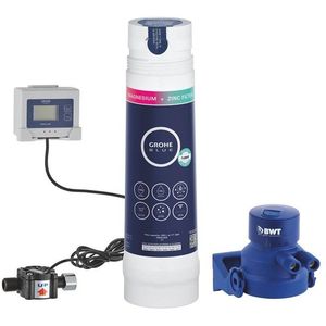 GROHE Blue 40875000 magnesium- en zinkfilter voor Grohe Blue filtersystemen, 400 l, incl. debietmeter en batterijen