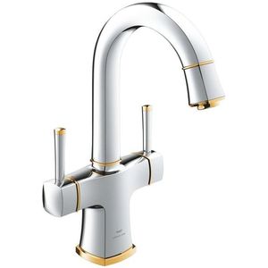 GROHE 2-Griff-WT-Batterie Grandera 20666 schwenkbarer Auslauf chrom/gold, 20666IG0