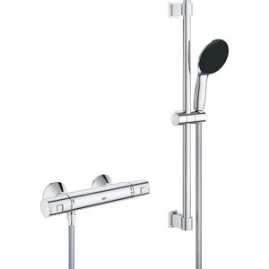 GROHE Precision Start Doucheset - thermostatische douchekraan - met glijstangset - 60cm - ronde handdouche - 1 straalsoort - gladde doucheslang - chroom 34597001