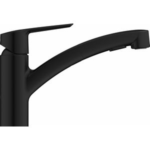 GROHE Start Keukenkraan - Lage uitloop - 90° draaibereik - Met uittrekbare handdouche - Mat zwart