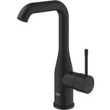 Grohe Essence New 1-gats wastafelkraan l-size m. gladde body voorsprong 12.7cm phantom black 24177KF1