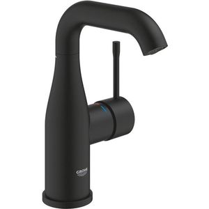 Grohe Essence New 1-gats wastafelkraan m-size m. gladde body voorsprong 11.4cm phantom black 24176KF1