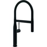GroheEssence New1-gats keukenkraan m. professionele uittrekbare handdouche m. 2 straalsoortenvoorsprong 24cmphantom black 30503kf0