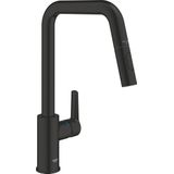 GROHE QuickFix Start Keukenkraan - Met uittrekbare uitloop - Hoge uitloop - Matte Black