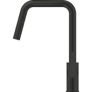 GROHE Start QuickFix Keukenkraan - met uittrekbare handdouche - met dual spray - voorsprong 22.1cm - matte black 306312430