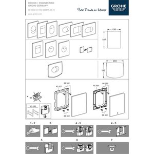 GROHE Skate Air bedieningsplaat dualflush 15.6x19.7cm verticaal phantom zwart 38505kf0