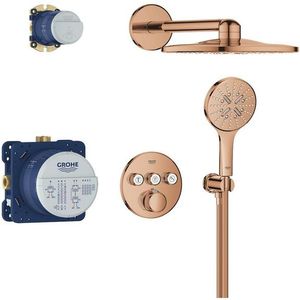 Grohe smartcontrol thermostatisch inbouw douchekraan shower-set rond warm sunrise geborsteld