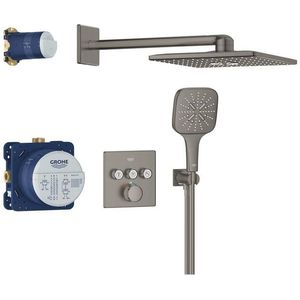 Grohe smartcontrol thermostatisch inbouw douchekraan shower-set vierkant hard graphite geborsteld