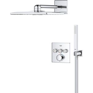 GROHE 34875000 Precision SmCtr sq conc 3 func shw inbouw douchesysteem met Vitalio SmartActive 310 Cube, chroom