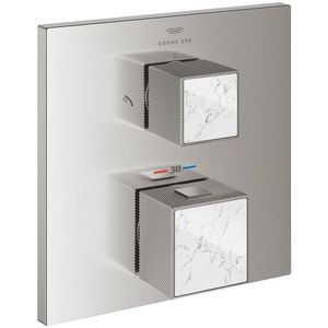 Grohe Grohtherm cube afdekset thermostaat m/omstel white s.steel 24429DC0