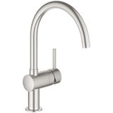 GROHE Minta Keukenkraan - hoog - draaibare ronde uitloop - supersteel geborsteld 32917DC0