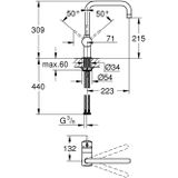 GROHE Flair Keukenkraan - draaibare U-Uitloop - chroom - 32453000