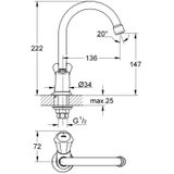 Grohe Costa fonteinkraan chroom