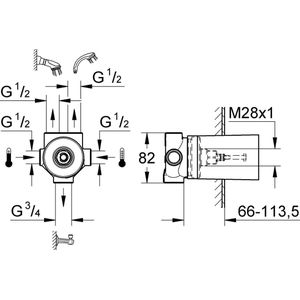 GROHE Drieweg-omstelling , 29033000