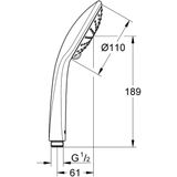 Grohe Euphoria Håndbruser Regen - krom 27220000